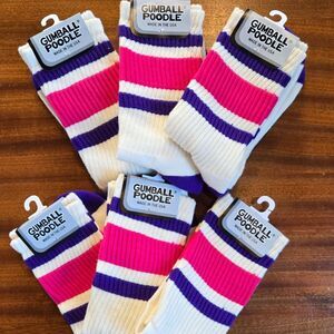 Group 6 PAIRS of Gumball Poodle Socks NWT